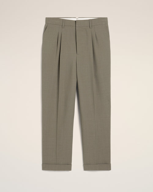 Pantalon Taupe Carotte En Laine - Homme - 1 - AMI Paris - Ami Paris