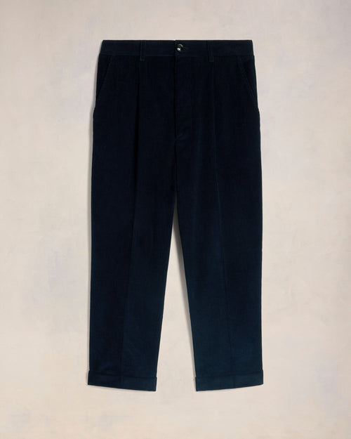 Pantalon Carotte Oversize - BLEU MARINE - Ami Paris