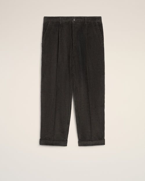 Black Cotton Carrot Oversized Trousers - 2 - Ami Paris