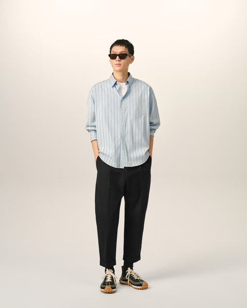 Black Cotton Carrot Oversized Trousers - Man - 2 - AMI Paris - Ami Paris