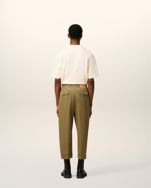 Green Cotton Carrot Oversized Trousers - 4 - Ami Paris