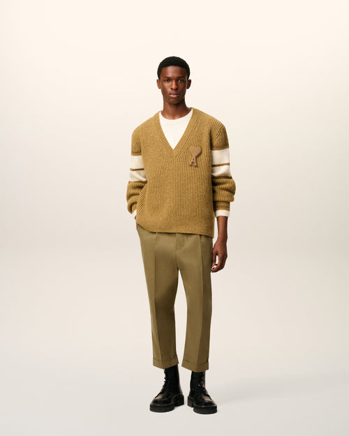 Green Cotton Carrot Oversized Trousers - 1 - Ami Paris