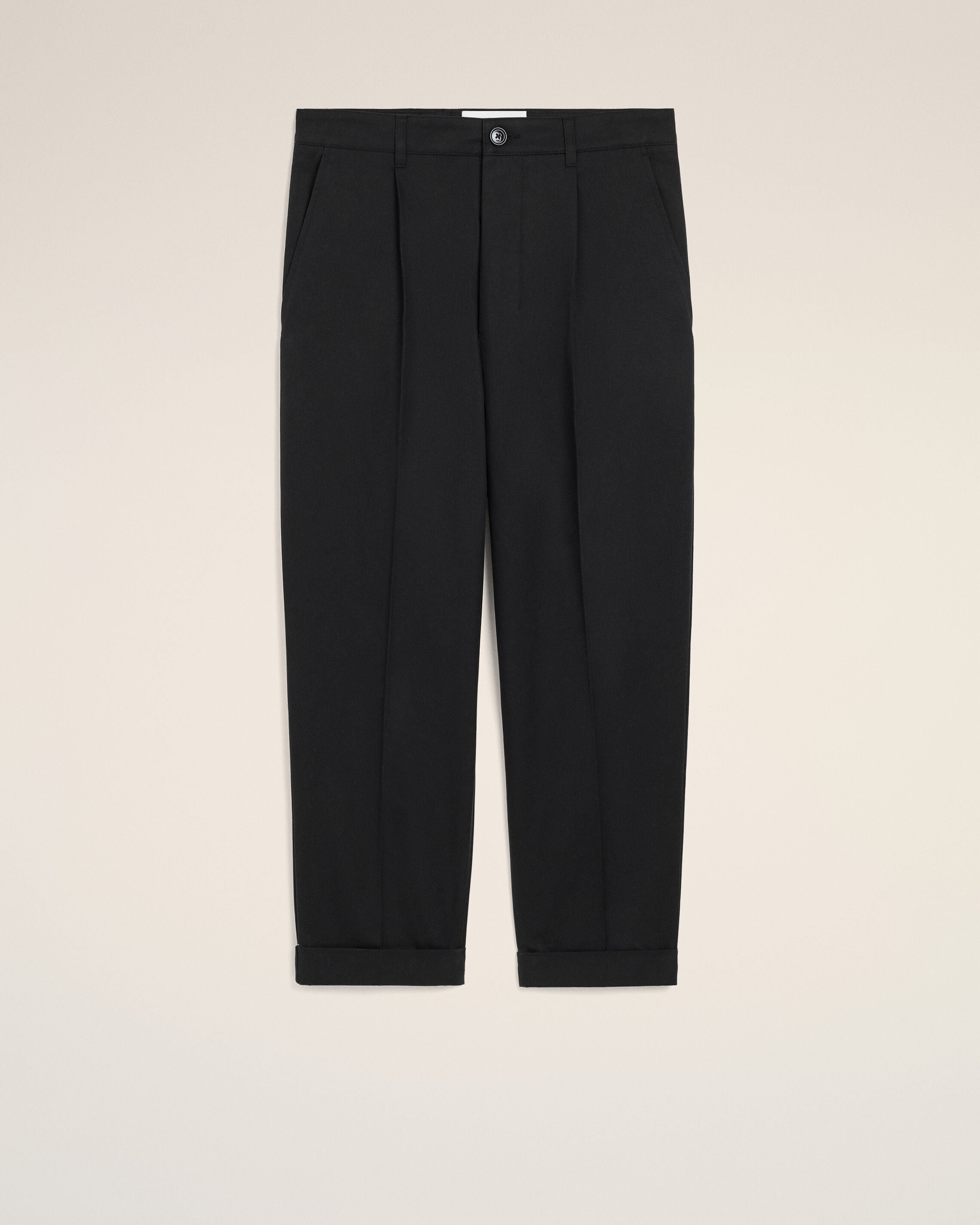 BLACK Black Cotton Carrot Oversized Trousers | Ami Paris