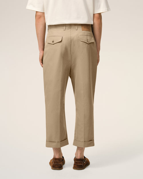 Beige Cotton Carrot Oversized Trousers - Man - 4 - AMI Paris - Ami Paris