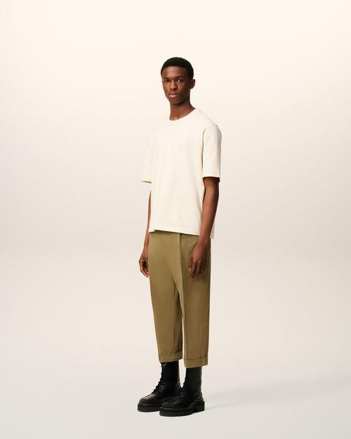 Green Cotton Carrot Oversized Trousers - 6 - Ami Paris