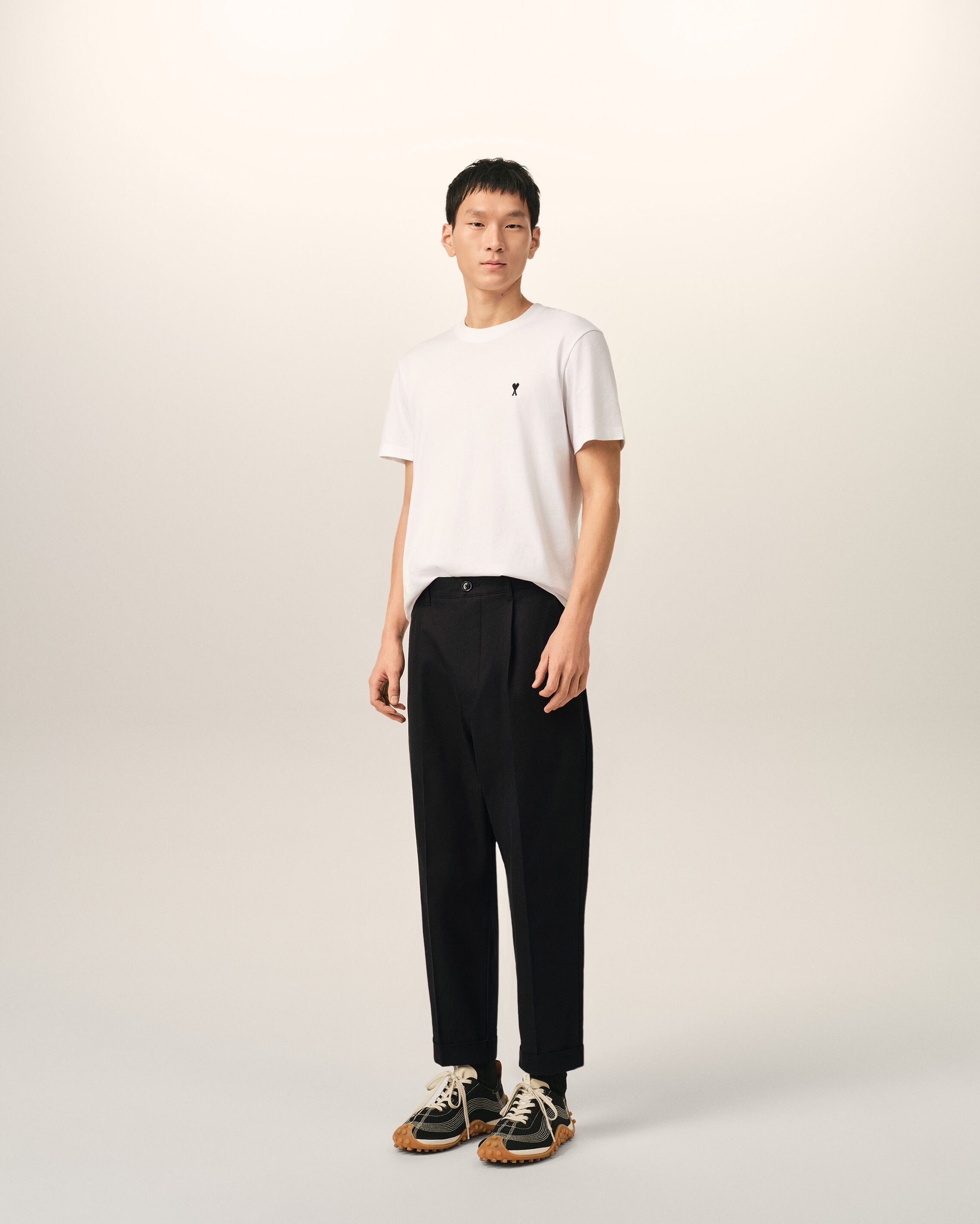 BLACK Black Cotton Carrot Oversized Trousers | Ami Paris