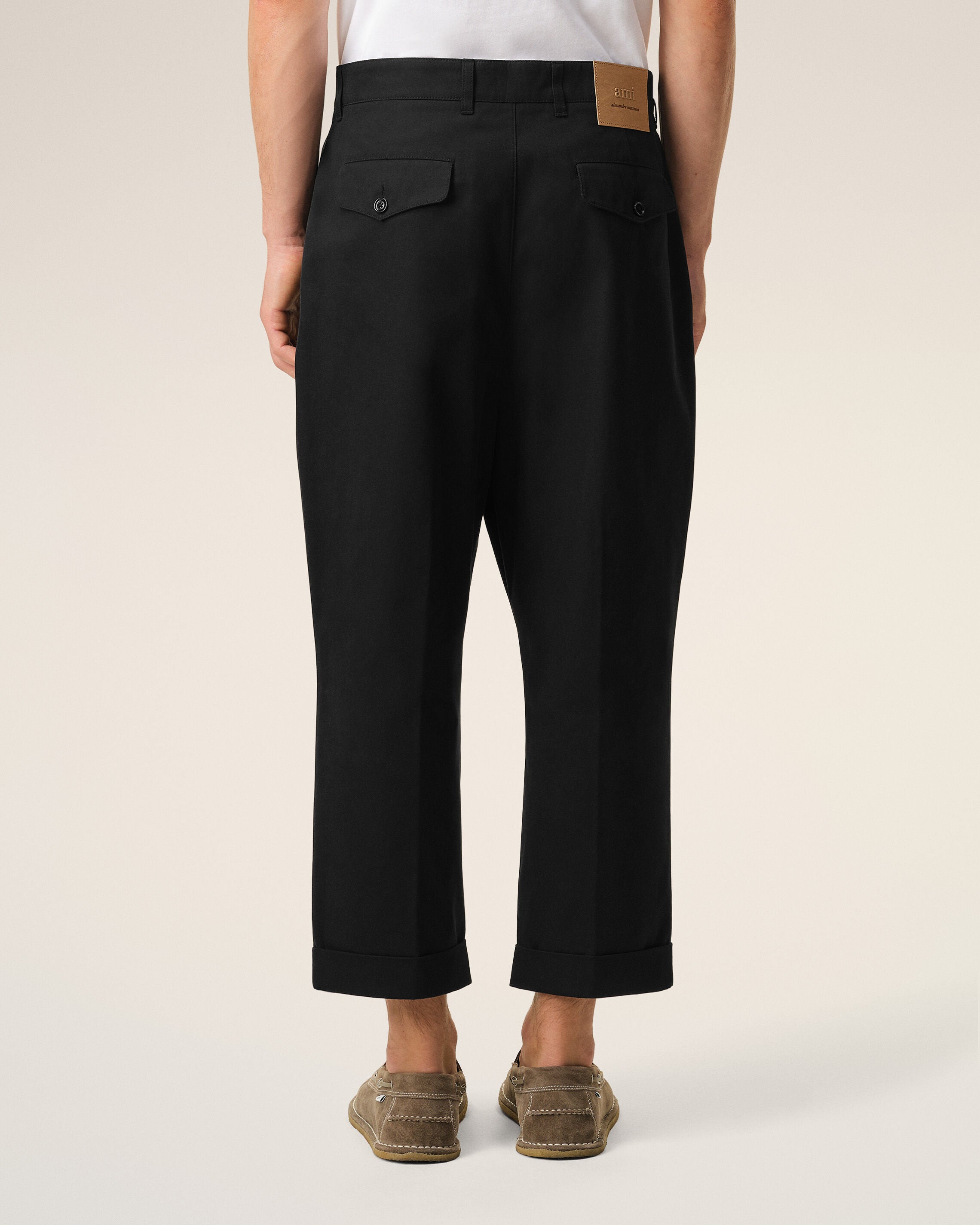 Black Cotton Carrot Oversized Trousers - 4