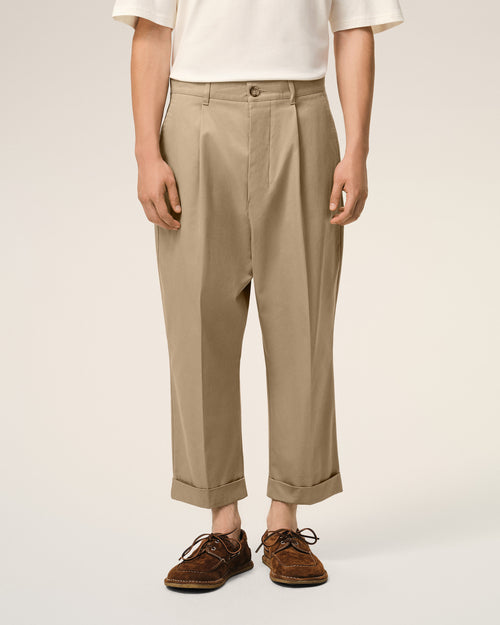 Beige Cotton Carrot Oversized Trousers - Man - 3 - AMI Paris - Ami Paris