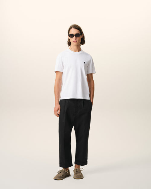 Weite Carrot-Fit-Hose aus Baumwolle in Schwarz - 1 - Ami Paris