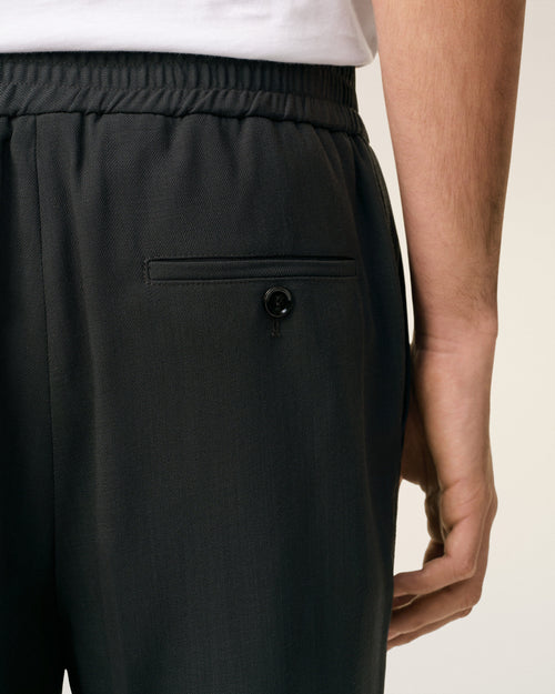 Black Wool Elasticated Waist Trousers - 5 - Ami Paris