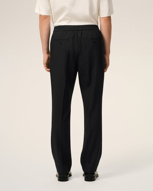 Black Wool Elasticated Waist Trousers - Man - 4 - AMI Paris - Ami Paris