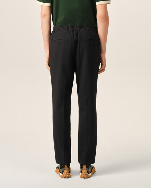 Black elasticated-waist wool trousers - Man - 4 - AMI Paris - Ami Paris