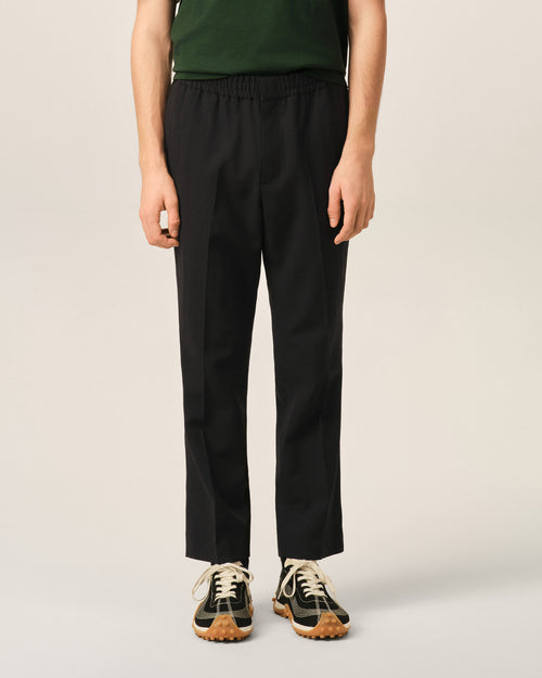 Black elasticated-waist wool trousers - Man - 3 - AMI Paris - Ami Paris