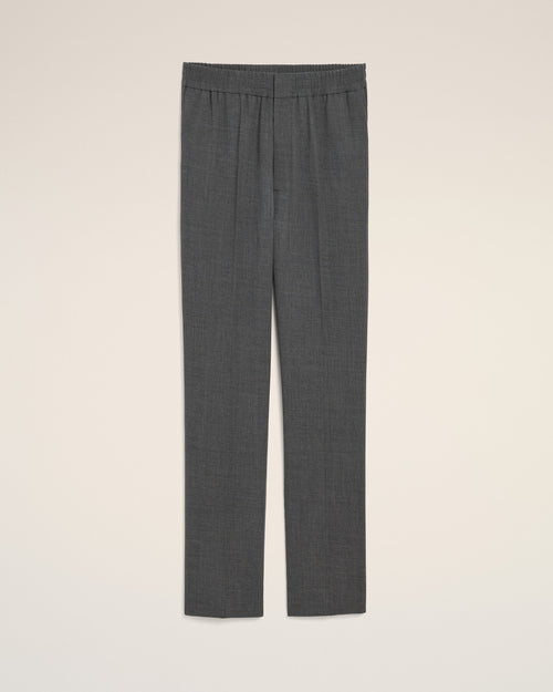 Grey elasticated-waist wool trousers - CARBON GREY - Ami Paris