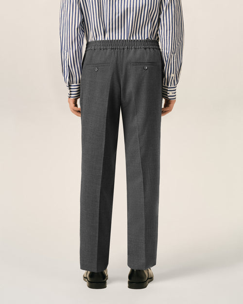 Grey elasticated-waist wool trousers - Man - 4 - AMI Paris - Ami Paris