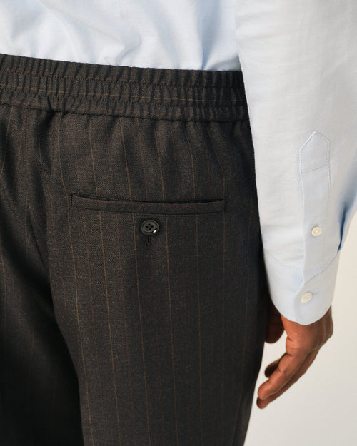 Grey elasticated-waist striped wool trousers - Man - 5 - AMI Paris - Ami Paris