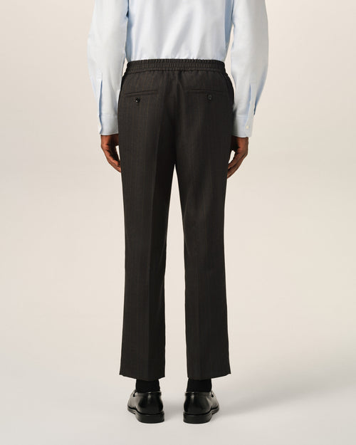 Grey elasticated-waist striped wool trousers - Man - 4 - AMI Paris - Ami Paris