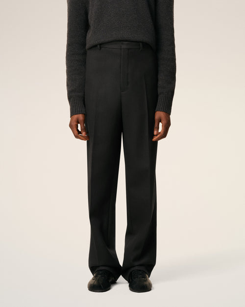 Pantalón ancho de lana negra - 3 - Ami Paris