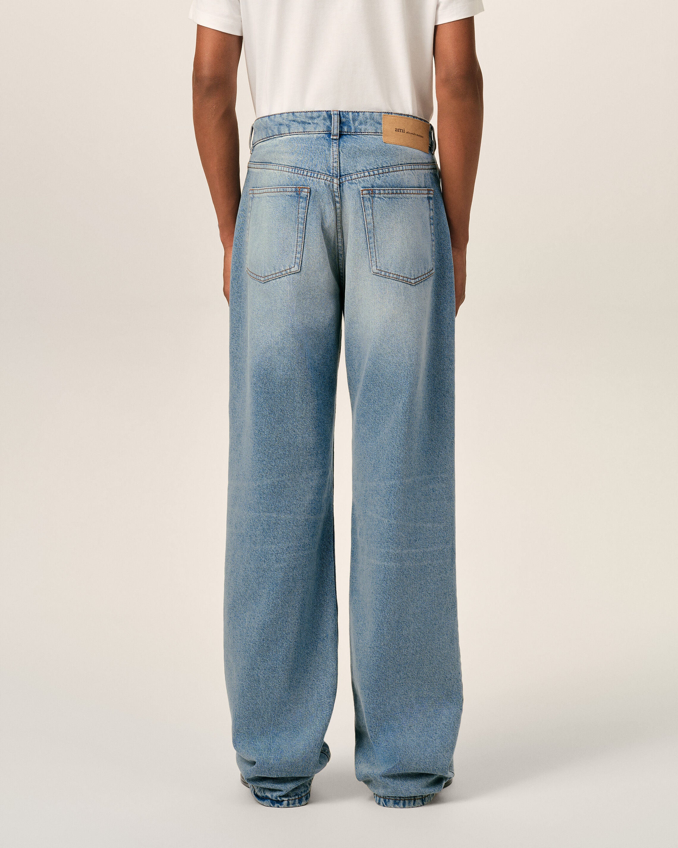 Blue large-fit cotton jeans - 4