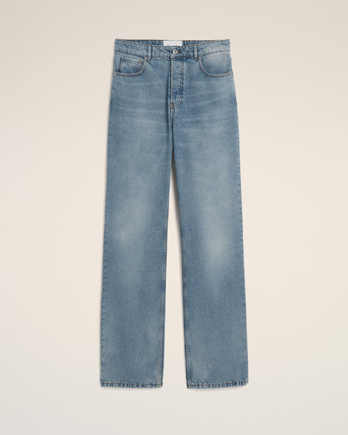 Blue large-fit cotton jeans - 2 - Ami Paris