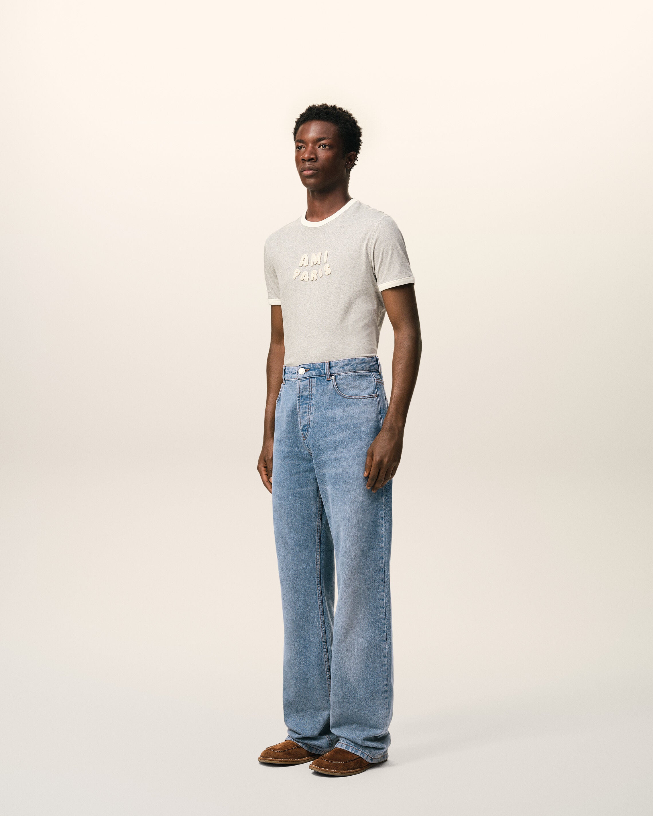 ブルー コットン ラージフィット ジーンズ ユーズドブルー | AMI PARIS