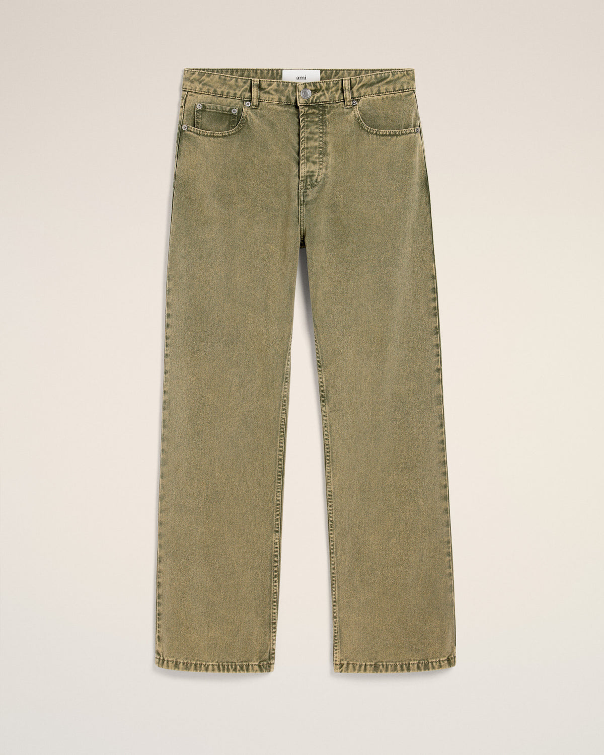 Jean Vert Coupe Large En Coton - 1