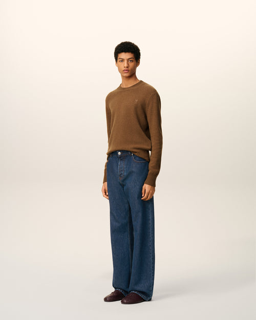 Blue Cotton Large Fit Jeans - 6 - Ami Paris