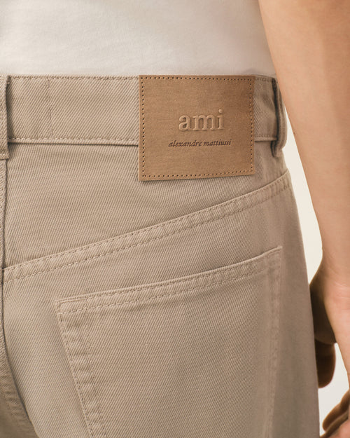 Beige Cotton Large Fit Jeans - Man - 5 - AMI Paris - Ami Paris