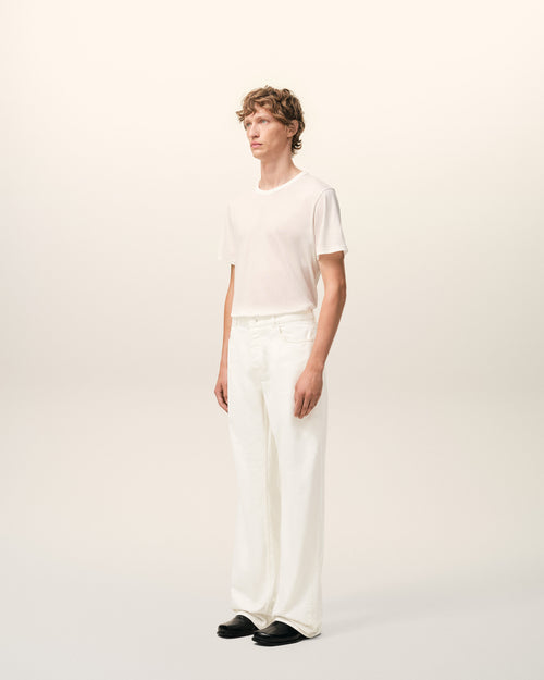 White Cotton Large Fit Jeans - Man - 6 - AMI Paris - Ami Paris