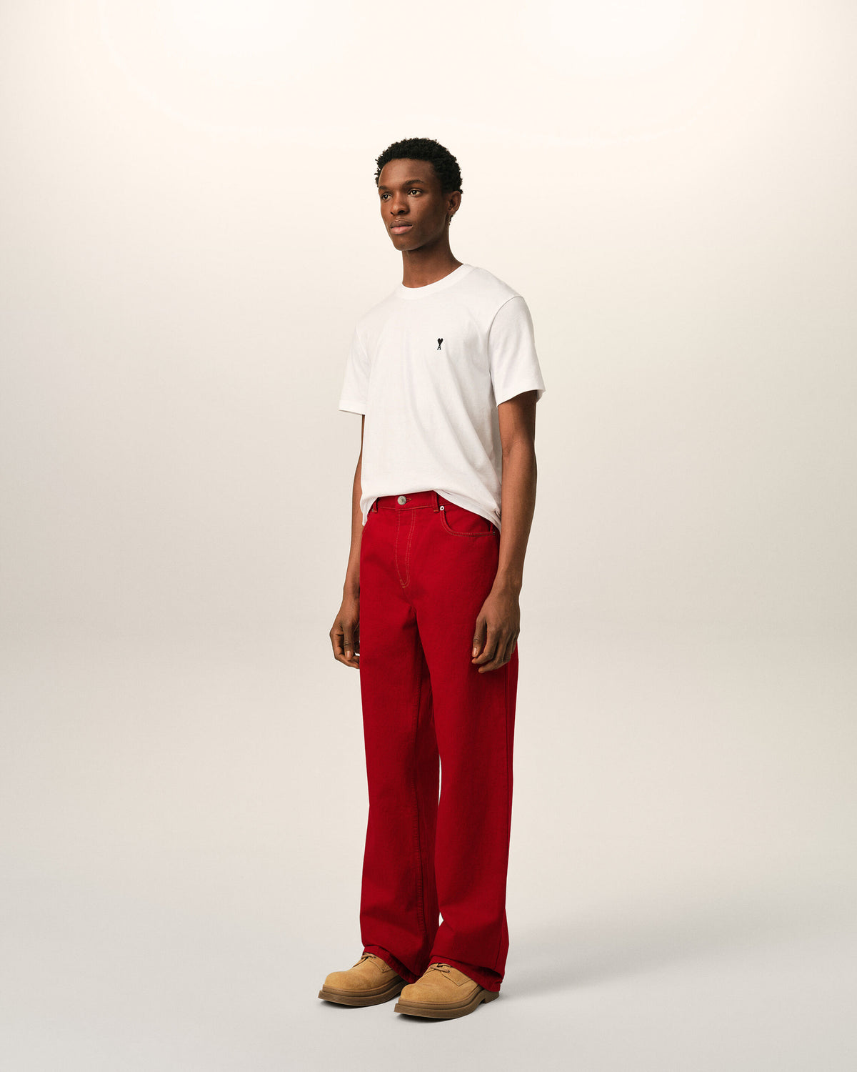 Red large-fit cotton jeans - 6