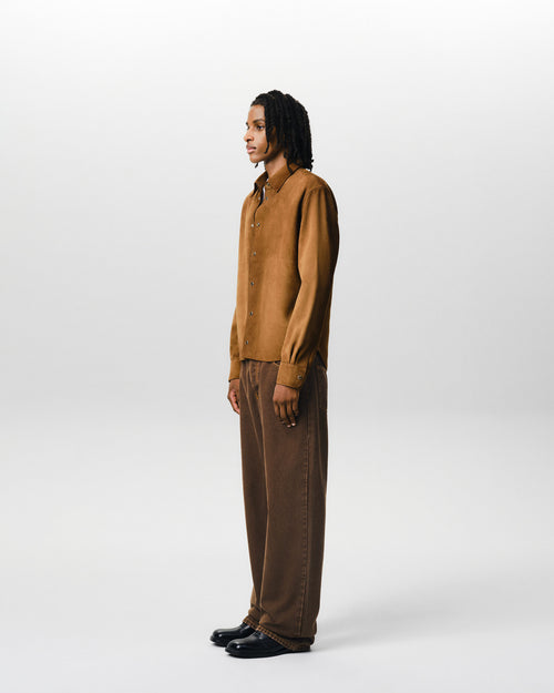 Jean marron coupe large en coton - Homme - 6 - AMI Paris - Ami Paris