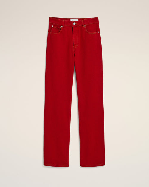 Red large-fit cotton jeans - Man - 1 - AMI Paris - Ami Paris
