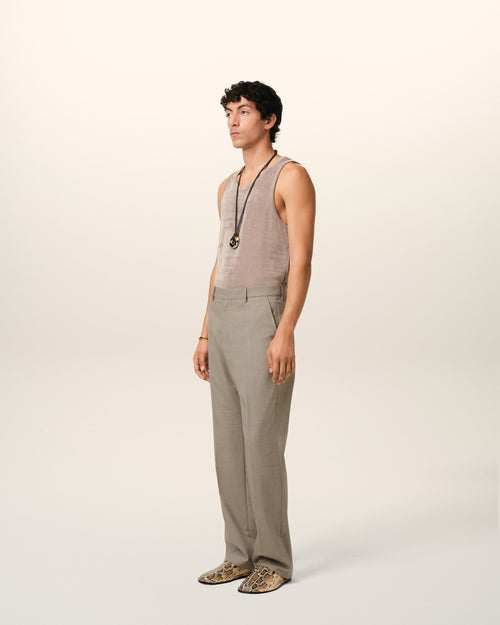 Pantalon Beige Droit En Laine - Homme - 6 - AMI Paris - Ami Paris