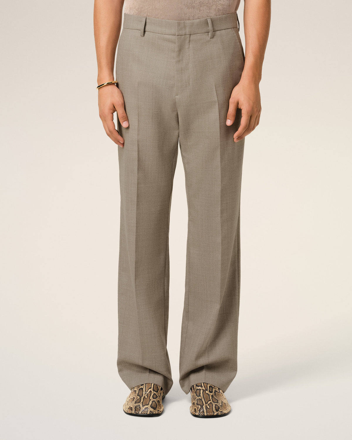 Pantalon Beige Droit En Laine - 3