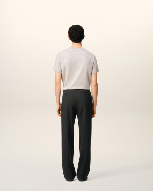 Black Wool Straight Trousers - 4 - Ami Paris