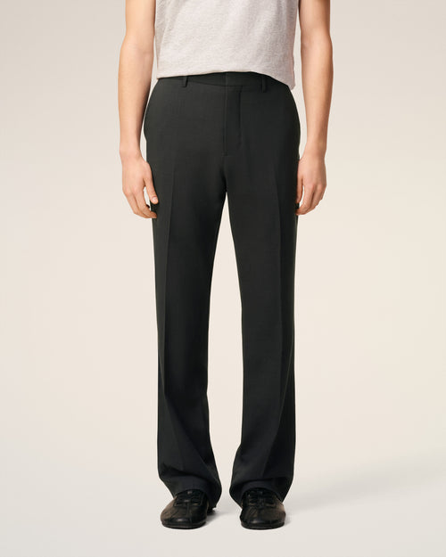 Black Wool Straight Trousers - 3 - Ami Paris