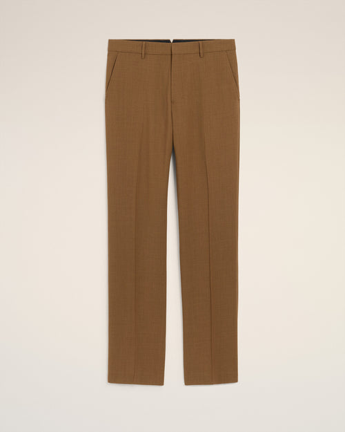 Pantalón recto de lana marrón - 2 - Ami Paris
