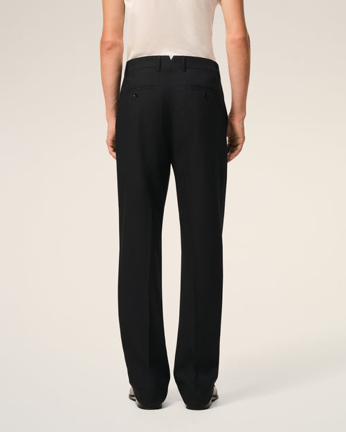 Black Wool Straight Trousers - Man - 3 - AMI Paris - Ami Paris
