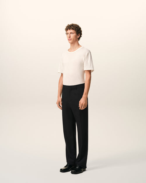 Black Wool Straight Trousers - Man - 5 - AMI Paris - Ami Paris