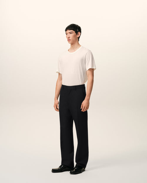 Black Wool Straight Trousers - Man - 6 - AMI Paris - Ami Paris