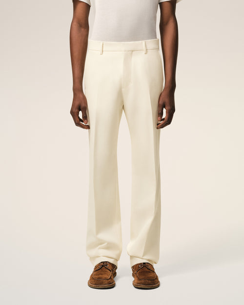 White Wool Straight Trousers - 3 - Ami Paris