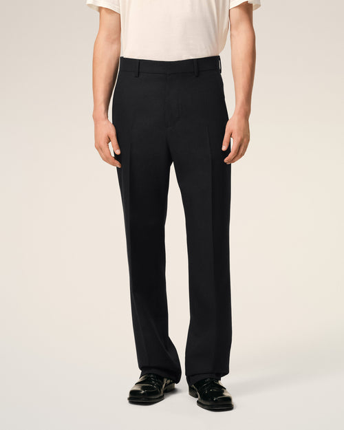Pantaloni neri dritti in lana - 3 - Ami Paris