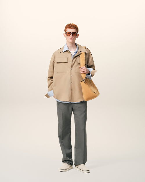 Grey Wool Straight Trousers - 1 - Ami Paris