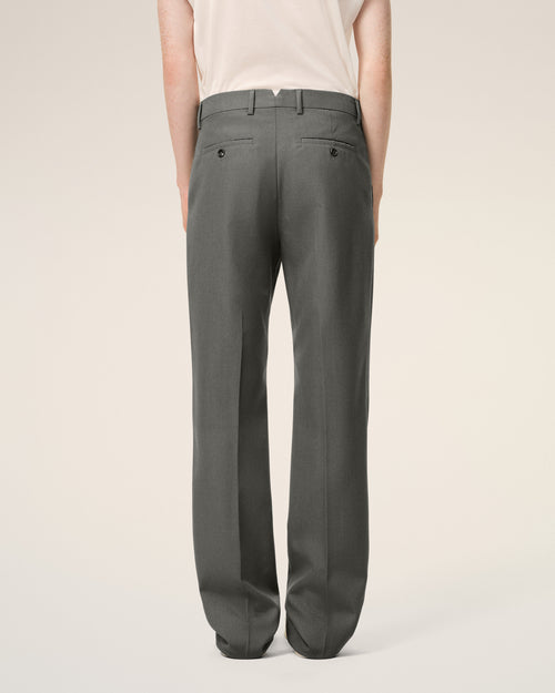 Grey Wool Straight Trousers - Man - 4 - AMI Paris - Ami Paris