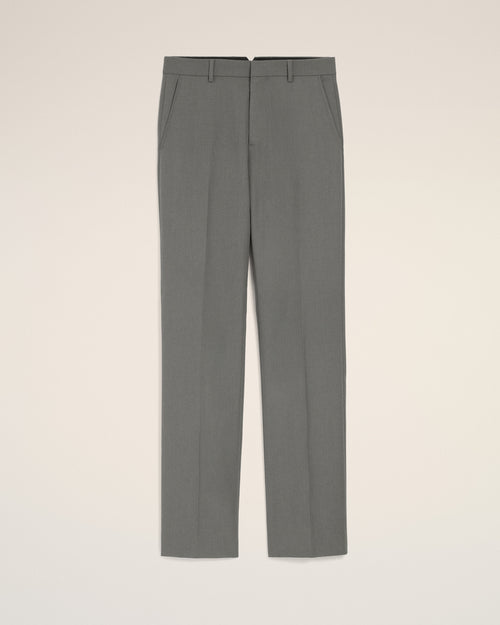Grey Wool Straight Trousers - CARBON - Ami Paris
