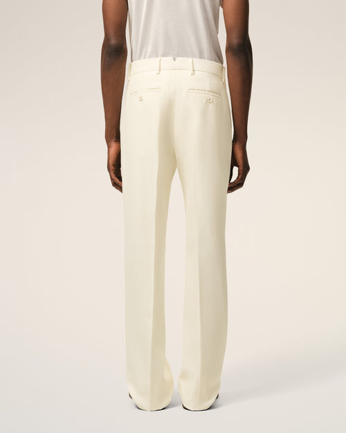 White Wool Straight Trousers - 4 - Ami Paris