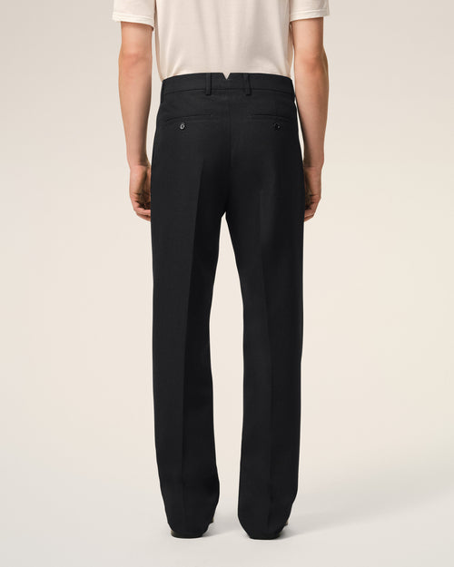 Pantalon Noir Droit en Laine - 4 - Ami Paris