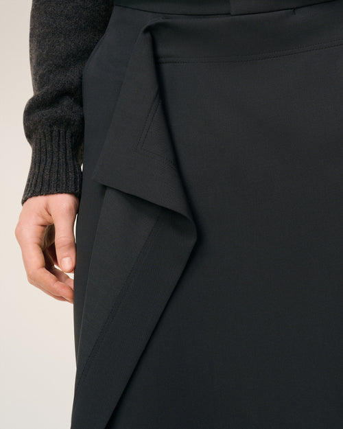 Pantalón amplio con panel de lana negra - 5 - Ami Paris