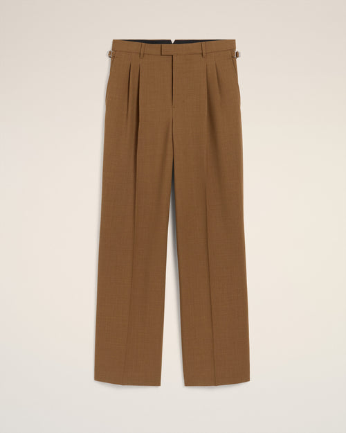 Brown Wool Tabs Wide Trousers - 2 - Ami Paris
