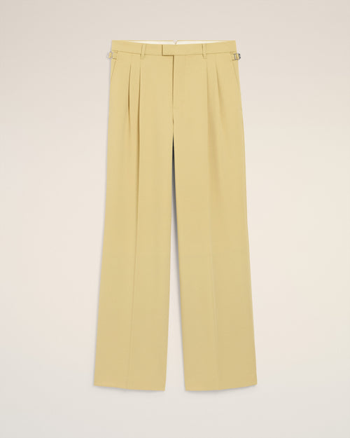 Green Wool Low Waist Wide Trousers - 2 - Ami Paris